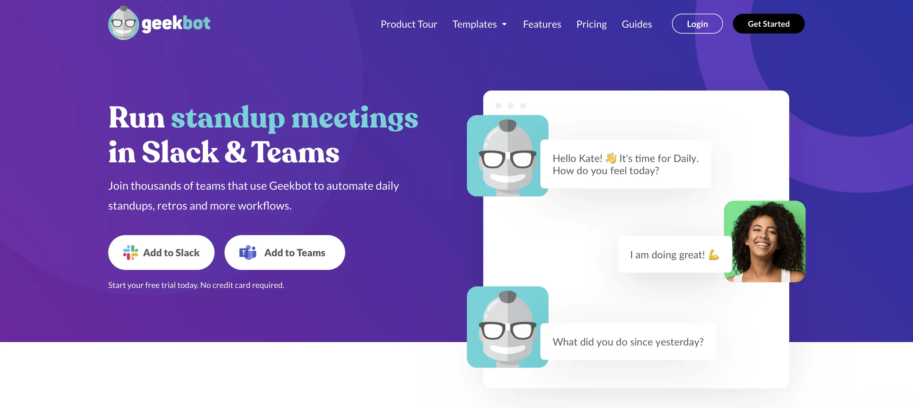 Geekbot Asynchronous Standup Meeting Platform